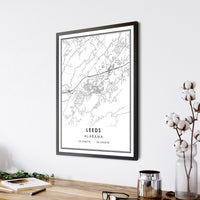
              Leeds, Alabama Modern Map Print 
            