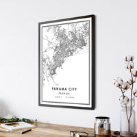 
              Panama City, Panama Modern Style Map Print 
            