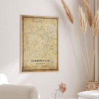 
              Clarkesville, Georgia Vintage Style Map Print 
            