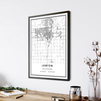 
              Lawton, Oklahoma Modern Map Print 
            