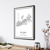 
              Key West, Florida Modern Map Print 
            