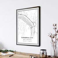 
              Kanawha City, West Virginia Modern Map Print  
            