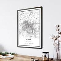 
              Sofia, Bulgaria Modern Style Map Print 
            