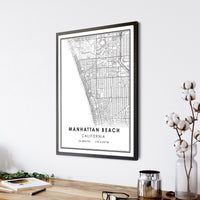 Manhattan Beach, California Modern Map Print 