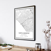 
              Santa Monica, California Modern Map Print
            