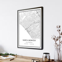 Santa Monica, California Modern Map Print