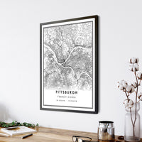 
              Pittsburgh, Pennsylvania Modern Map Print
            