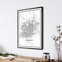 
              Lubbock, Texas Modern Map Print 
            