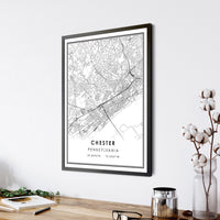 
              Chester, Pennsylvania Modern Map Print 
            
