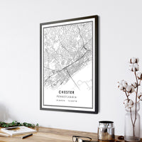 Chester, Pennsylvania Modern Map Print 