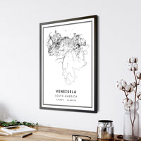 
              Venezuela, South America Modern Style Map Print 
            