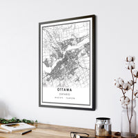 Ottawa, Ontario Modern Style Map Print