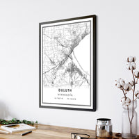 Duluth, Minnesota Modern Map Print 