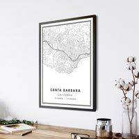 Santa Barbara, California Modern Map Print 