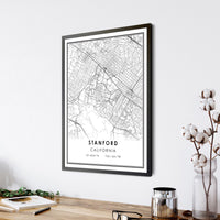 
              Stanford, California Modern Map Print 
            