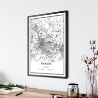 
              Tianjin, China Modern Style Map Print 
            