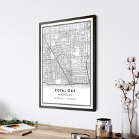 
              Royal Oak, Michigan Modern Map Print
            