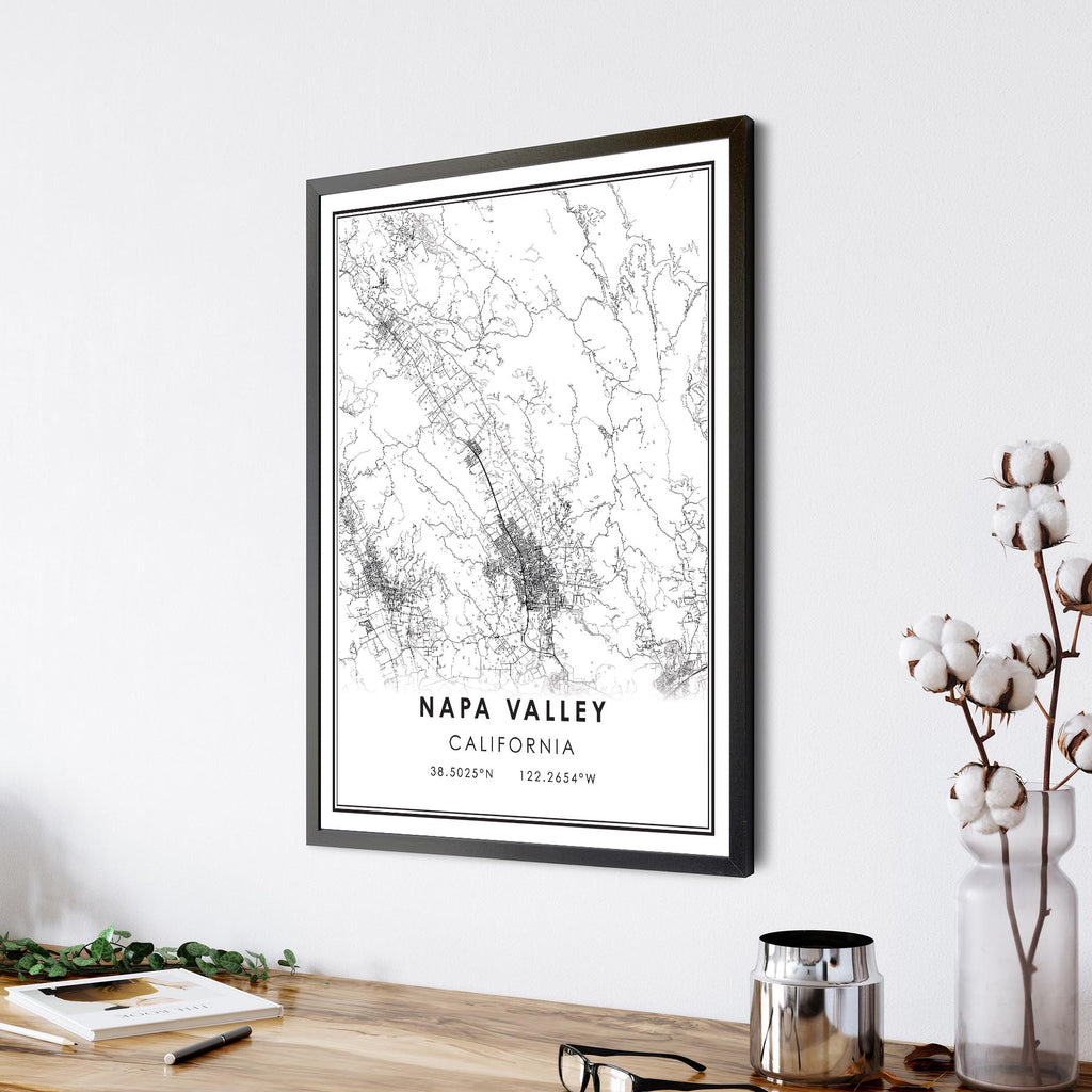 Napa Valley, California Modern Map Print