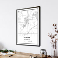 
              Gretna, Nebraska Modern Map Print 
            
