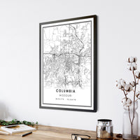 
              Columbia, Missouri Modern Map Print 
            