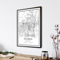 Columbia, Missouri Modern Map Print 