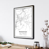 Bridgeport, West Virginia Modern Map Print 