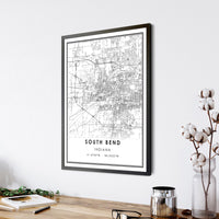 
              South Bend, Indiana Modern Map Print 
            