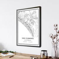 San Clemente, California Modern City Map Print
