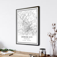 
              Johnson City, Tennessee Modern Map Print 
            