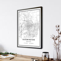 Bloomington, Indiana Modern Map Print 