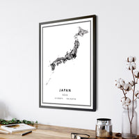 
              Japan, Asia Modern Style Map Print 
            