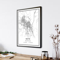 
              Butte, Montana Modern Map Print 
            