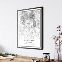 
              Huntsville, Alabama Modern Map Print
            