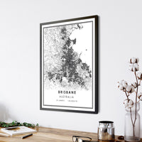 Brisbane, Australia Modern Style Map Print 