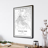 
              Spanish Fork, Utah Modern Map Print 
            