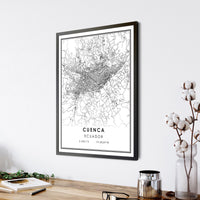 
              Cuenca, Ecuador Modern Style Map Print 
            