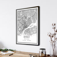 
              Detroit, Michigan Modern Map Print 
            