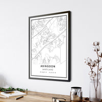 Abingdon, Maryland Modern Map Print 