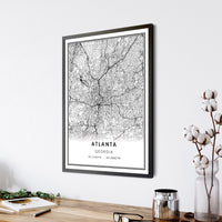 
              Atlanta, Georgia Modern Map Print 
            