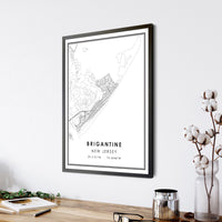 
              Brigantine, New Jersey Modern Map Print 
            