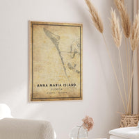 Anna Maria Island, Florida Vintage Style Map Print 
