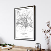 
              Amritsar, India Modern Style Map Print 
            