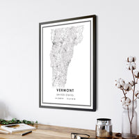 
              Vermont, United States Modern Style Map Print 
            