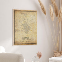 
              Chapala, Mexico Vintage Style Map Print 
            