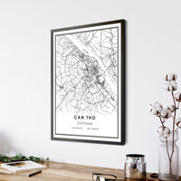 Can Tho, Vietnam Modern Style Map Print 