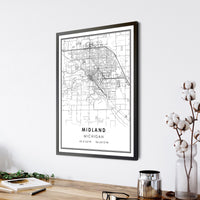 
              Midland, Michigan Modern Map Print 
            
