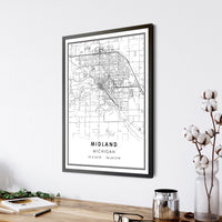 Midland, Michigan Modern Map Print 