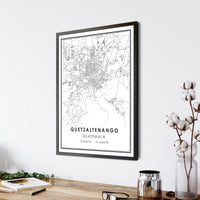 
              Quetzaltenango, Guatemala Modern Style Map Print 
            