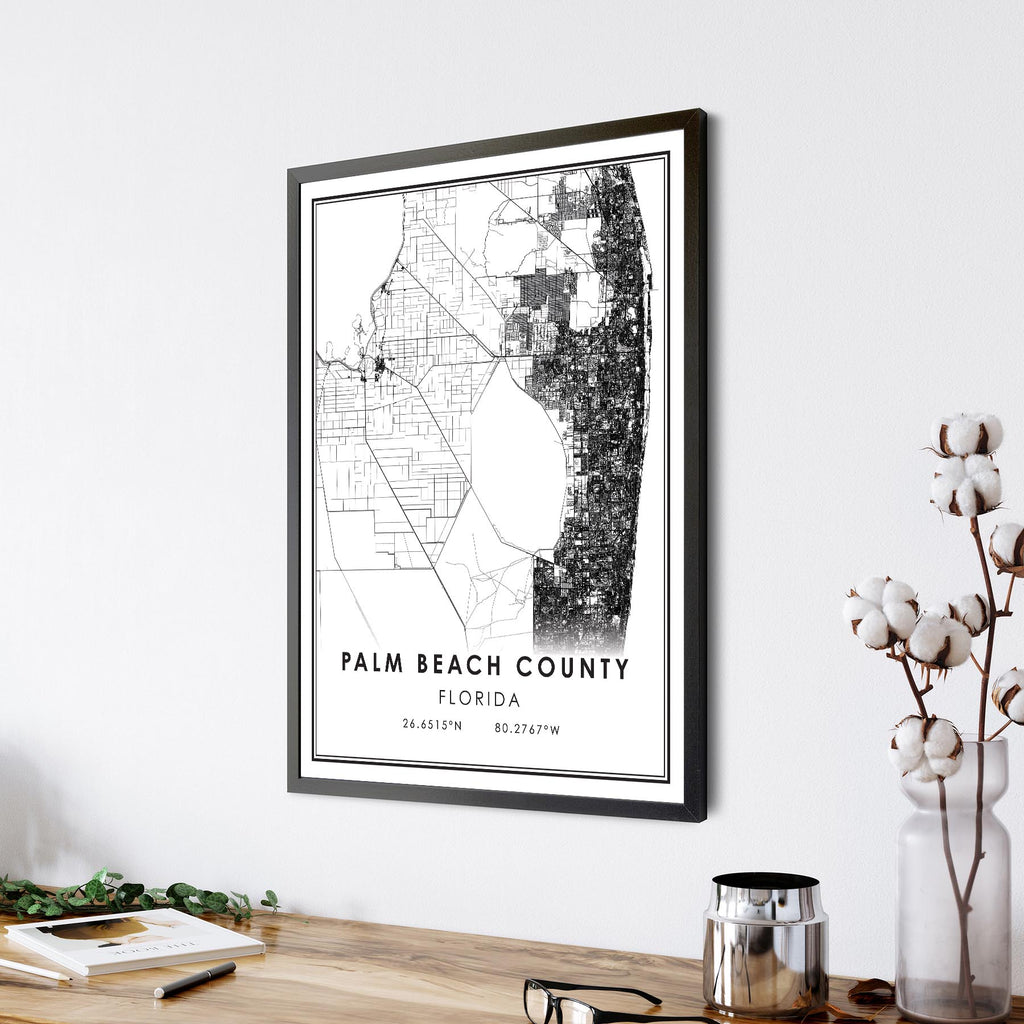 Palm Beach County, Florida Modern Map Print