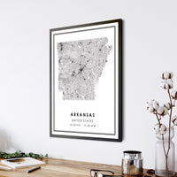
              Arkansas, United States Modern Style Map Print 
            